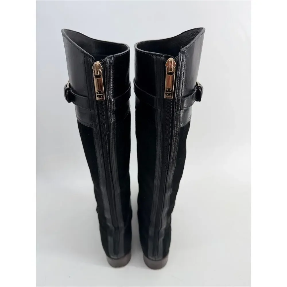 Tory Burch Jenna suede knee high heeled riding boots sz 6.5